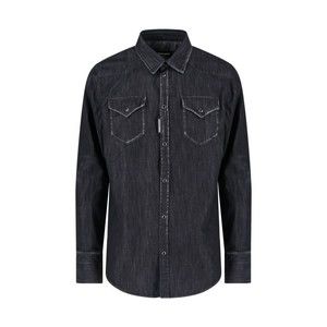 Dsquared2 Black Denim Fashion Western Shirt - NWT